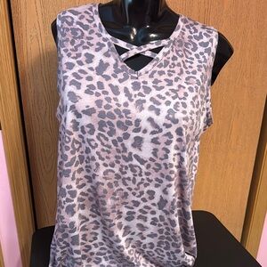Glitzy Girlz Leopard Print Sleeveless Top